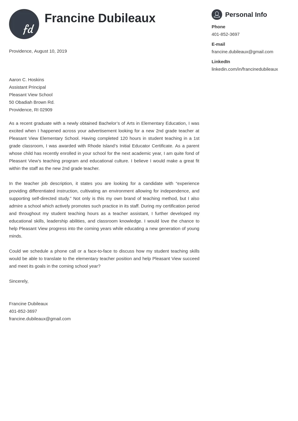39918 cover letter formatting