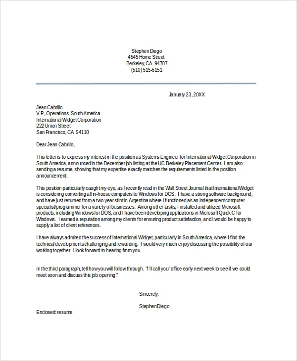39922 components of cover letter
