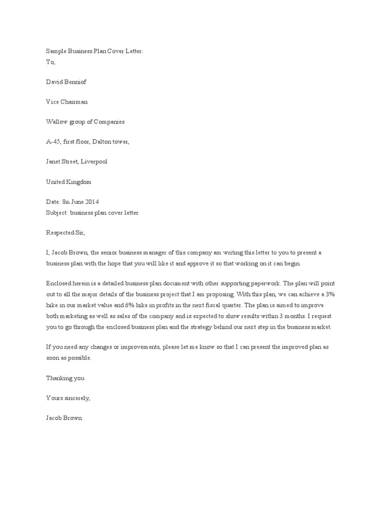 39923 business plan cover letter