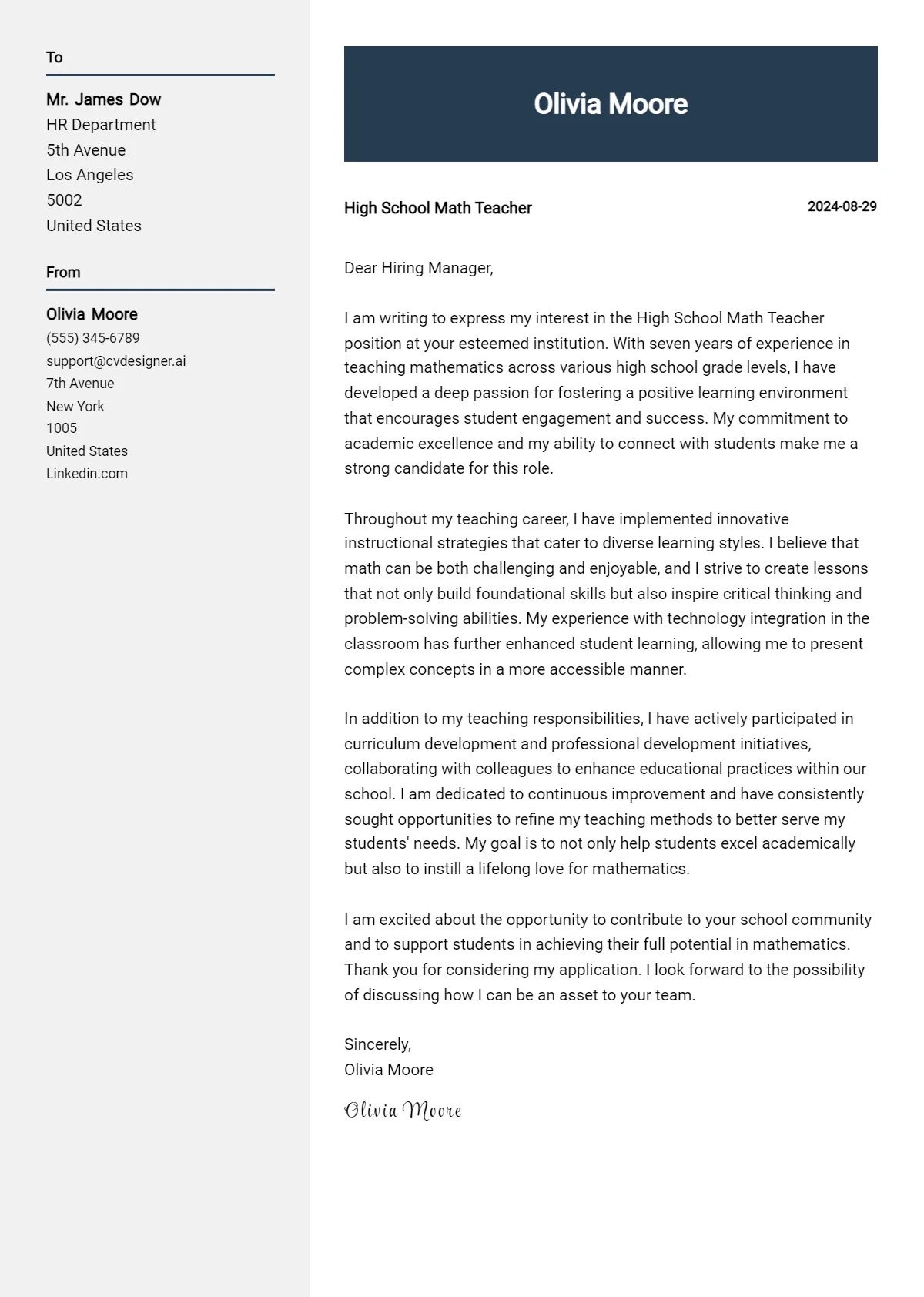 39925 teacher cover letter review
