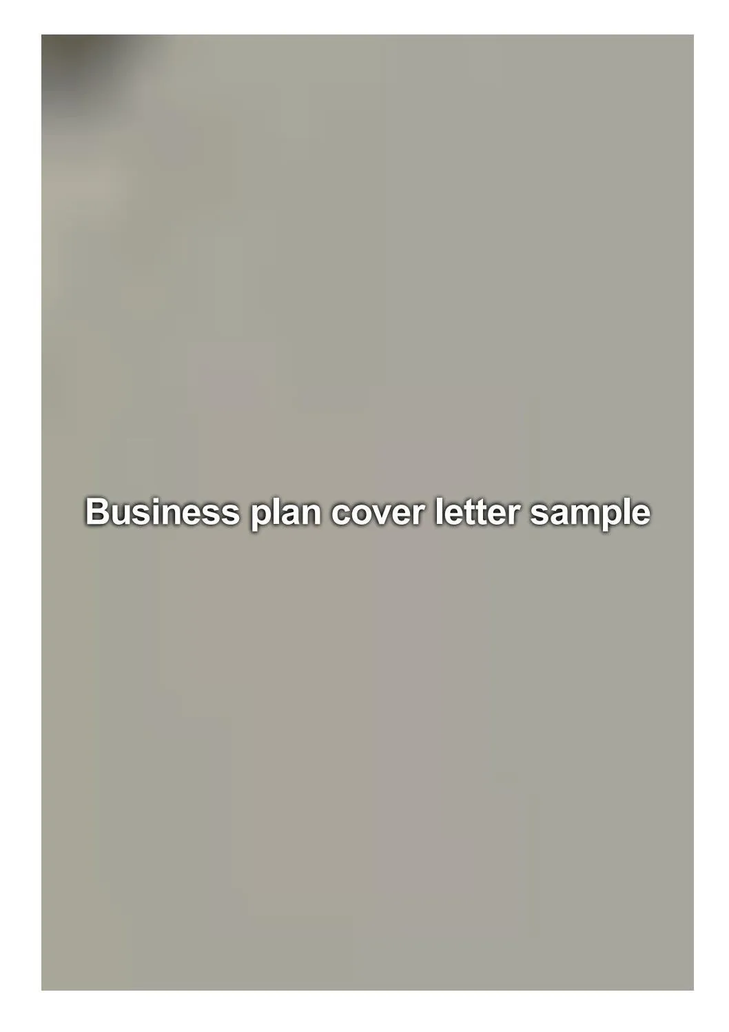 39929 cover letter business plan importance