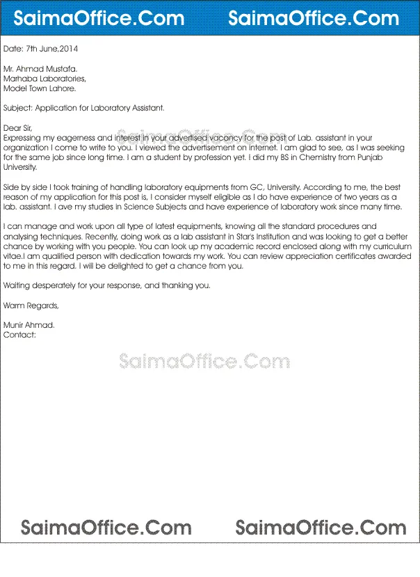 39930 cover letter lab assistant no experience 4