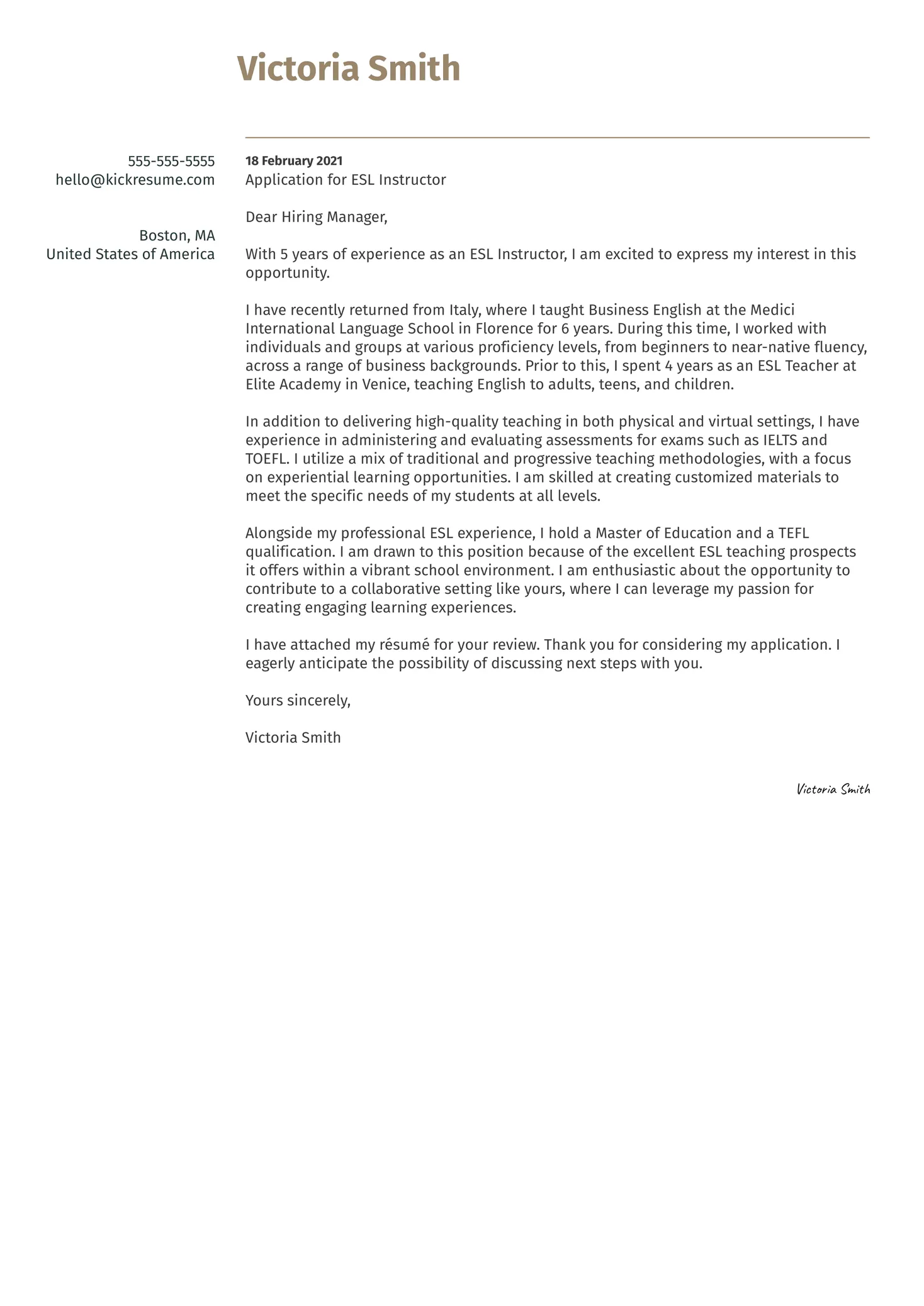 39931 esl cover letter structure