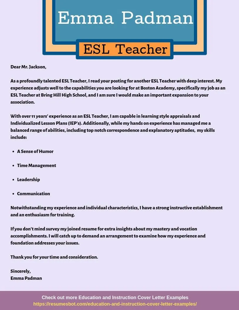 39931 esl teaching experience