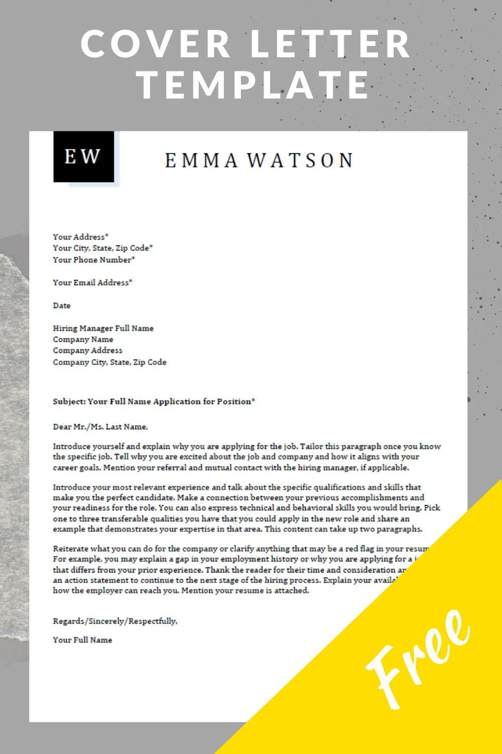 39933 project management cover letter