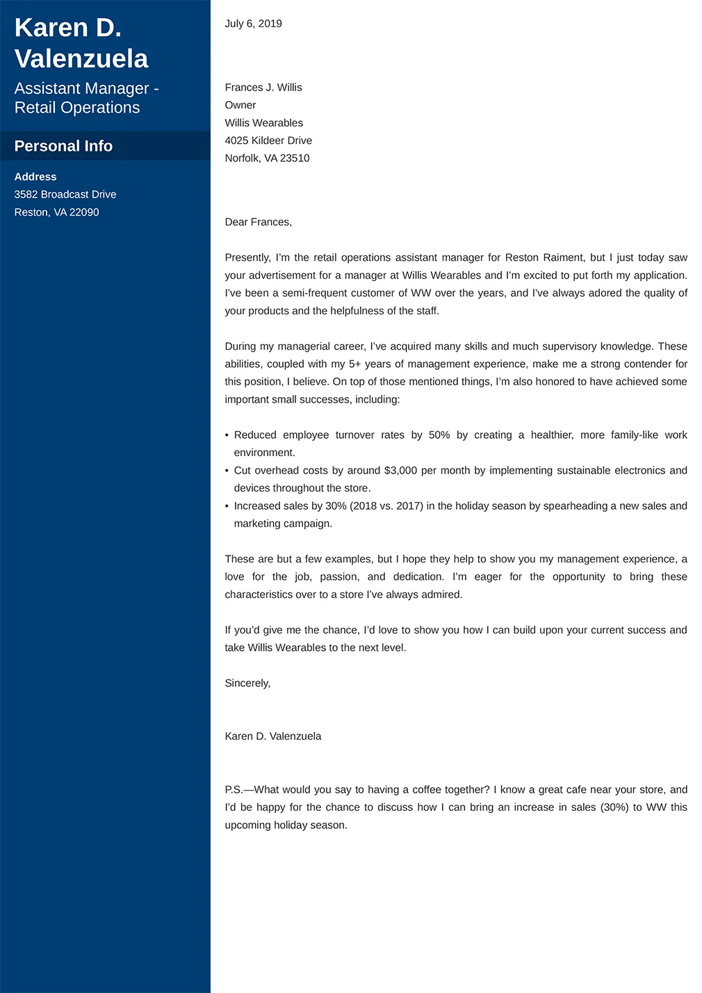 39935 entry level cover letter
