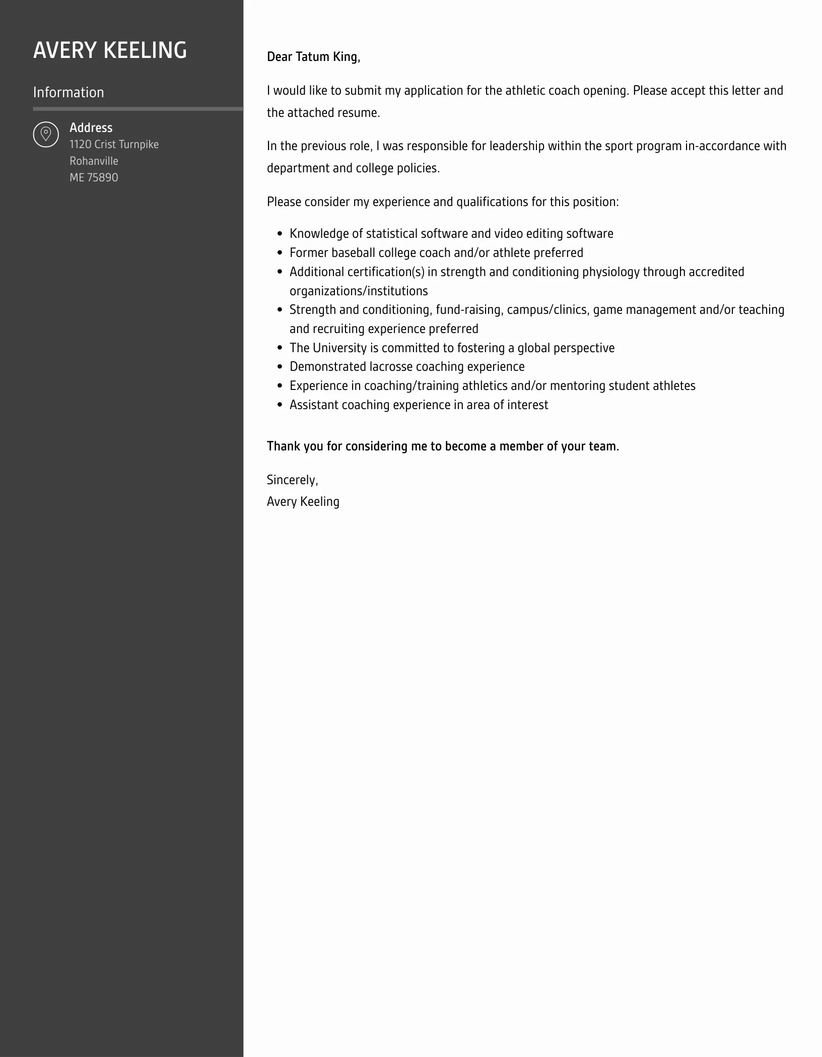39940 cover letter formatting