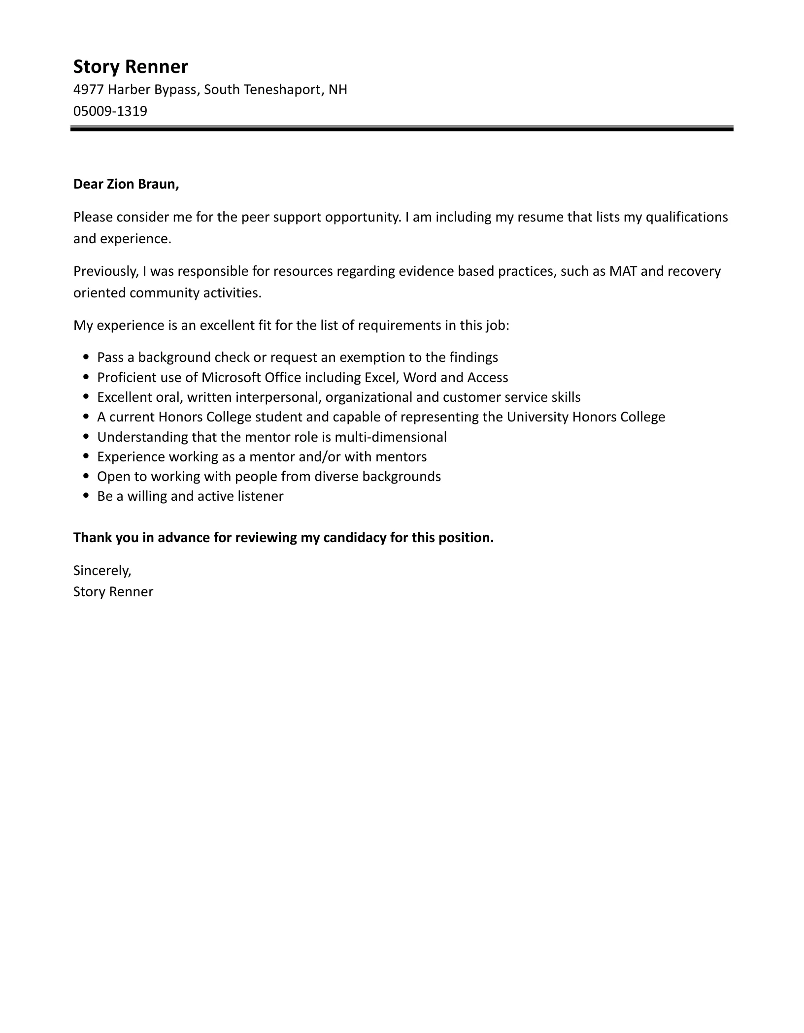 39942 formatting cover letter