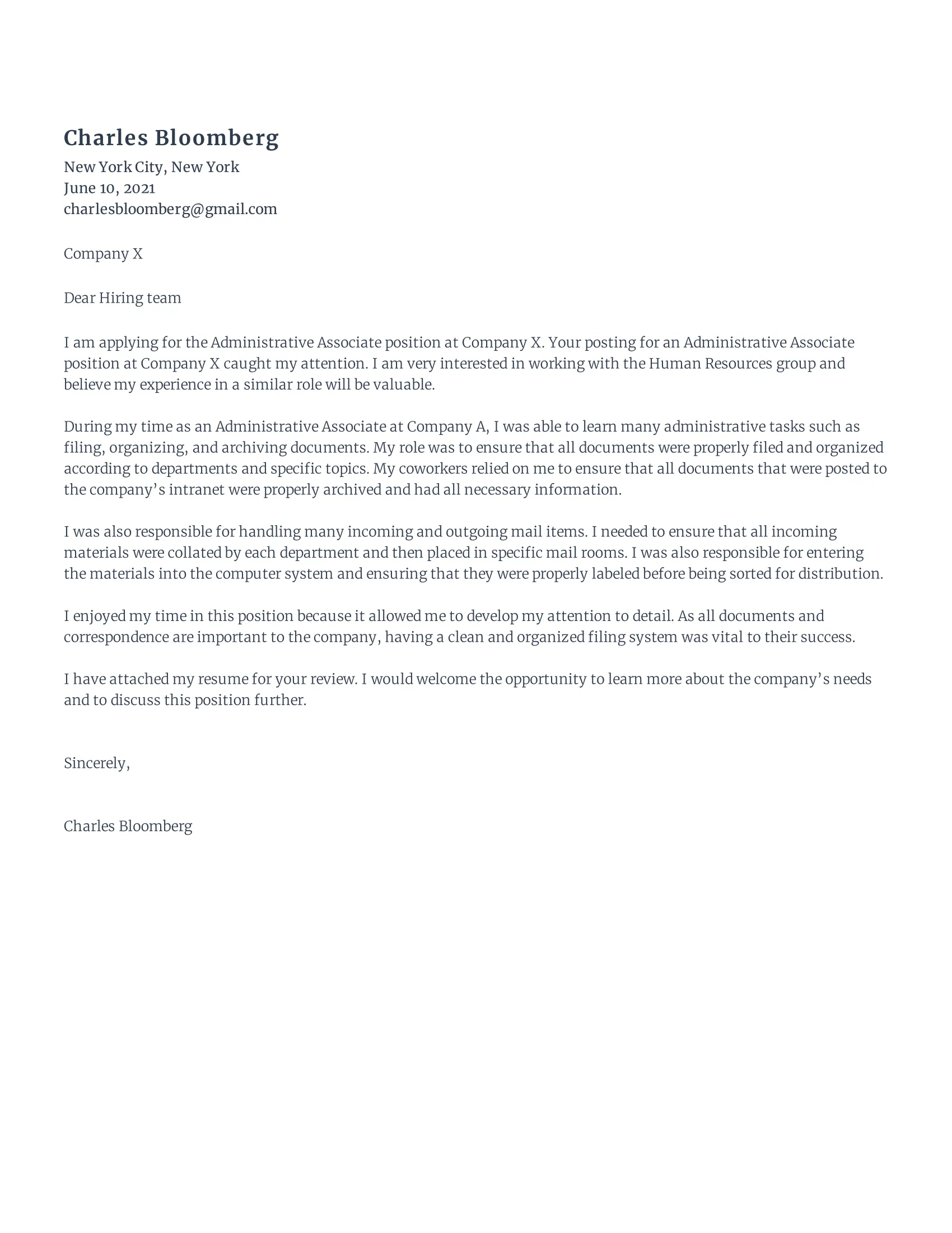 39944 executive assistant cover letter