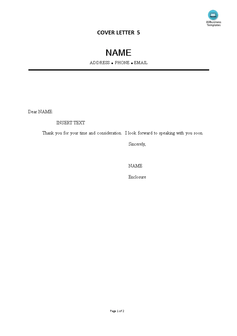 39945 formatting cover letter