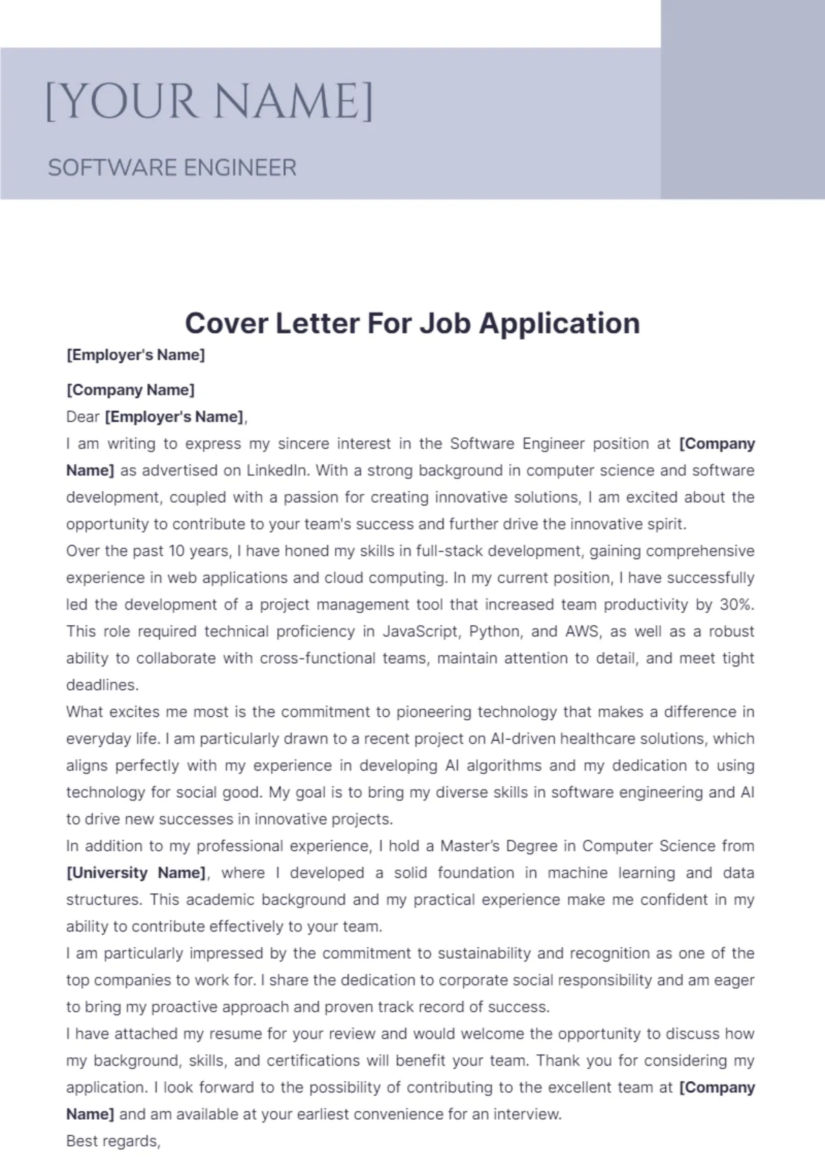 39945 tailoring cover letter