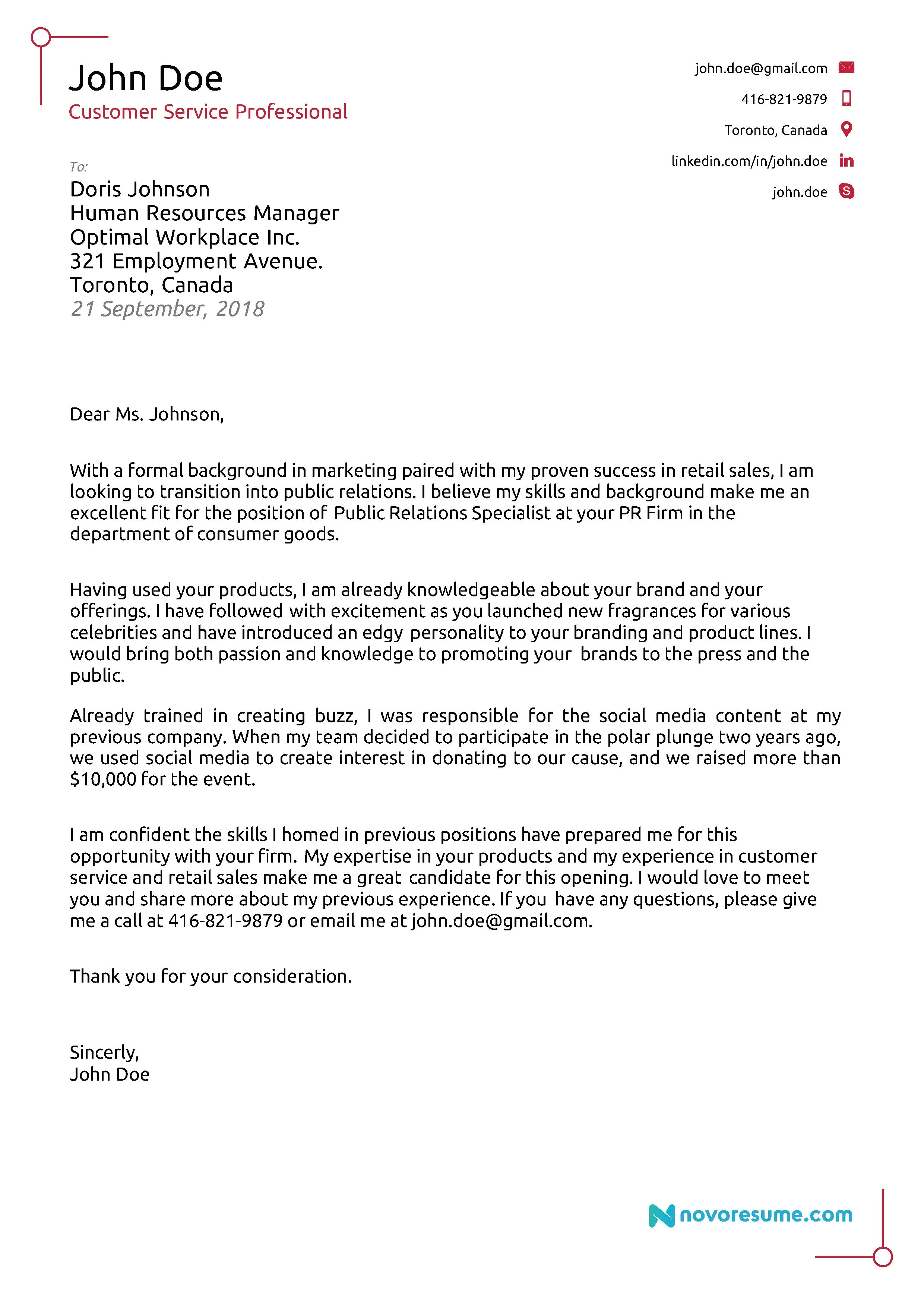 39949 cover letter opening