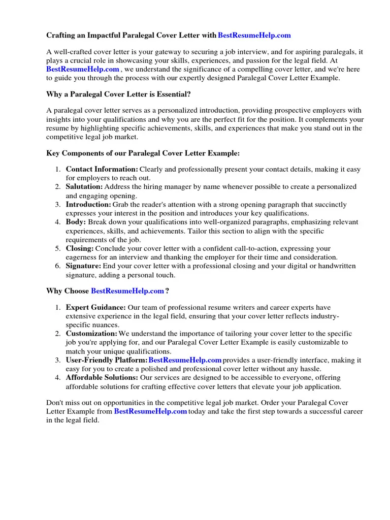 39955 paralegal cover letter writing