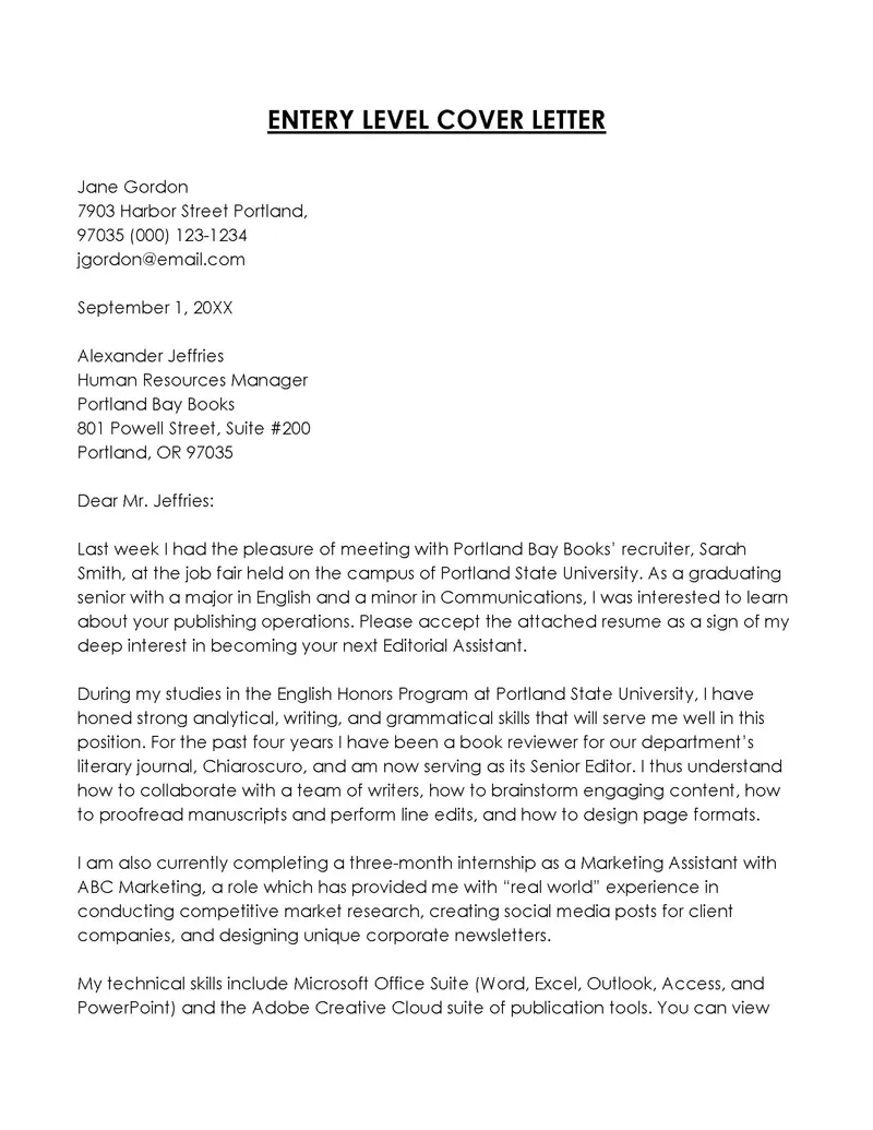 39956 cover letter formatting