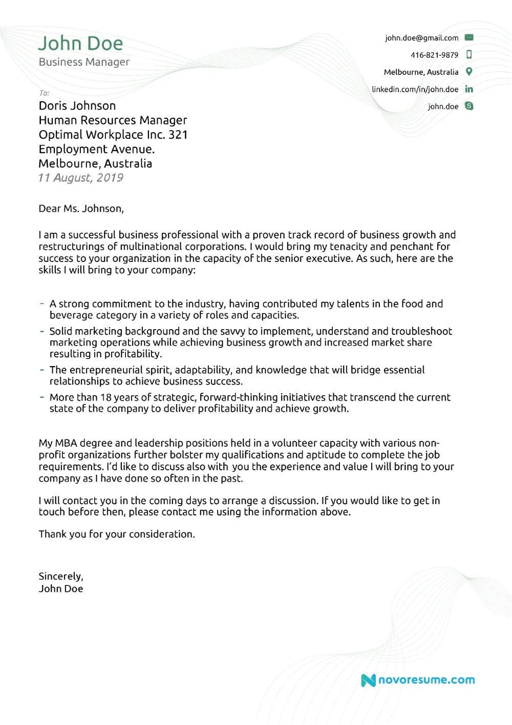 39957 cover letter formatting