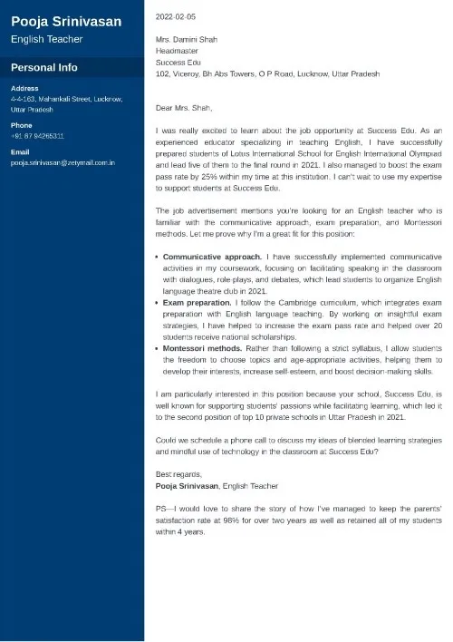 39973 cover letter teaching job body paragraphs