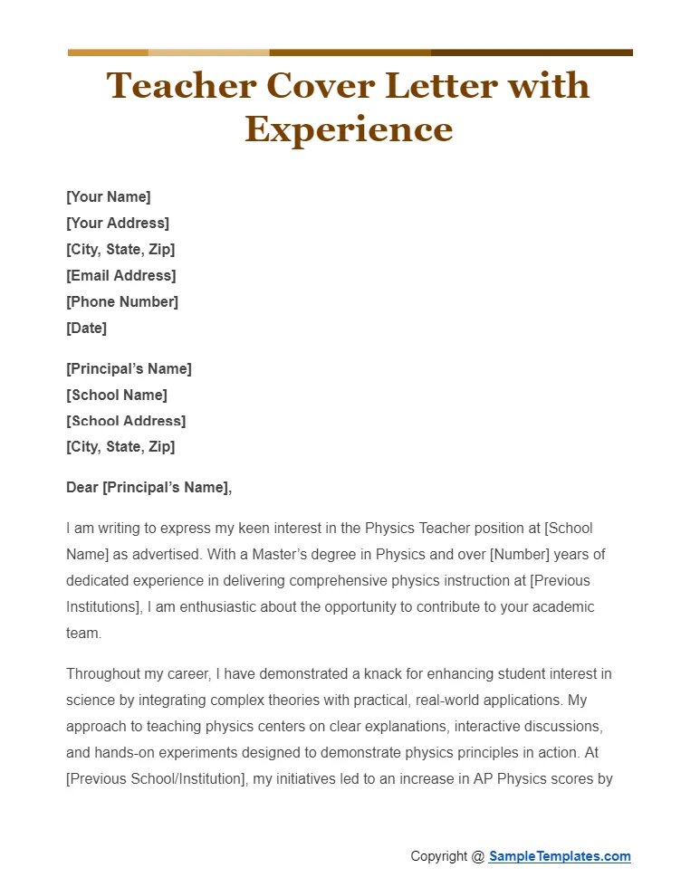 39973 cover letter teaching job skills
