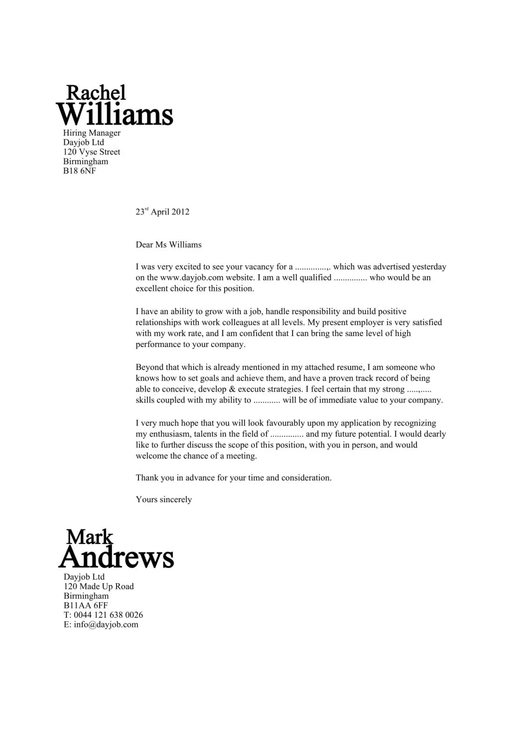 39977 tailoring cover letter