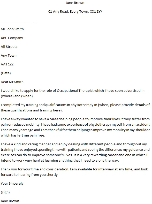 39979 occupational therapist cover letter tips