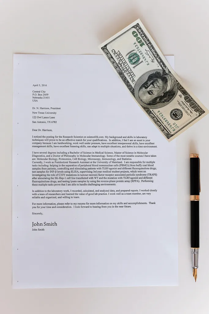 40004 cover letter formatting