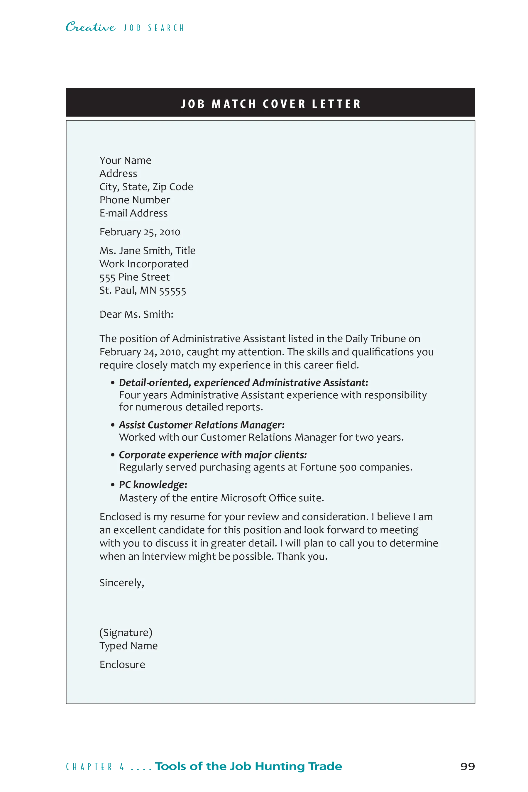 40004 cover letter header