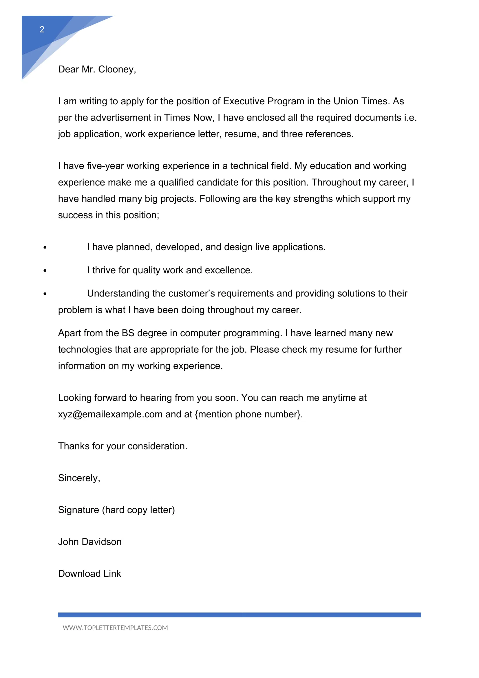 40009 keywords cover letter