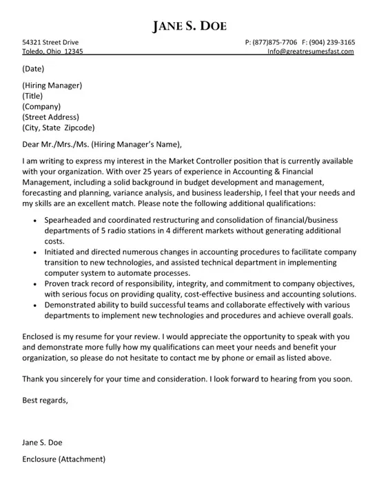 40010 cover letter format
