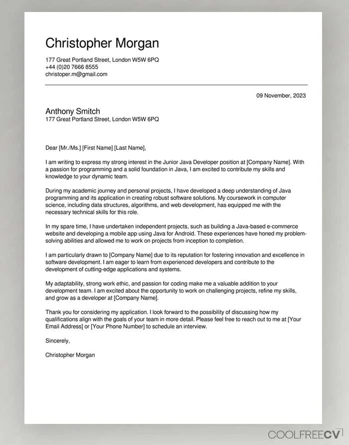 40010 cover letter template