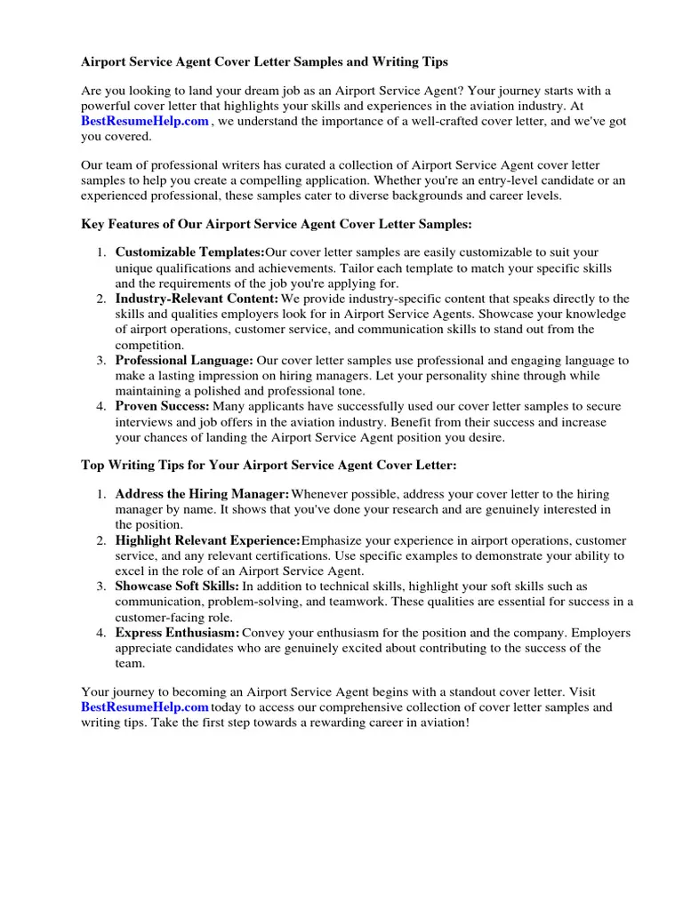40015 airline customer service cover letter writing