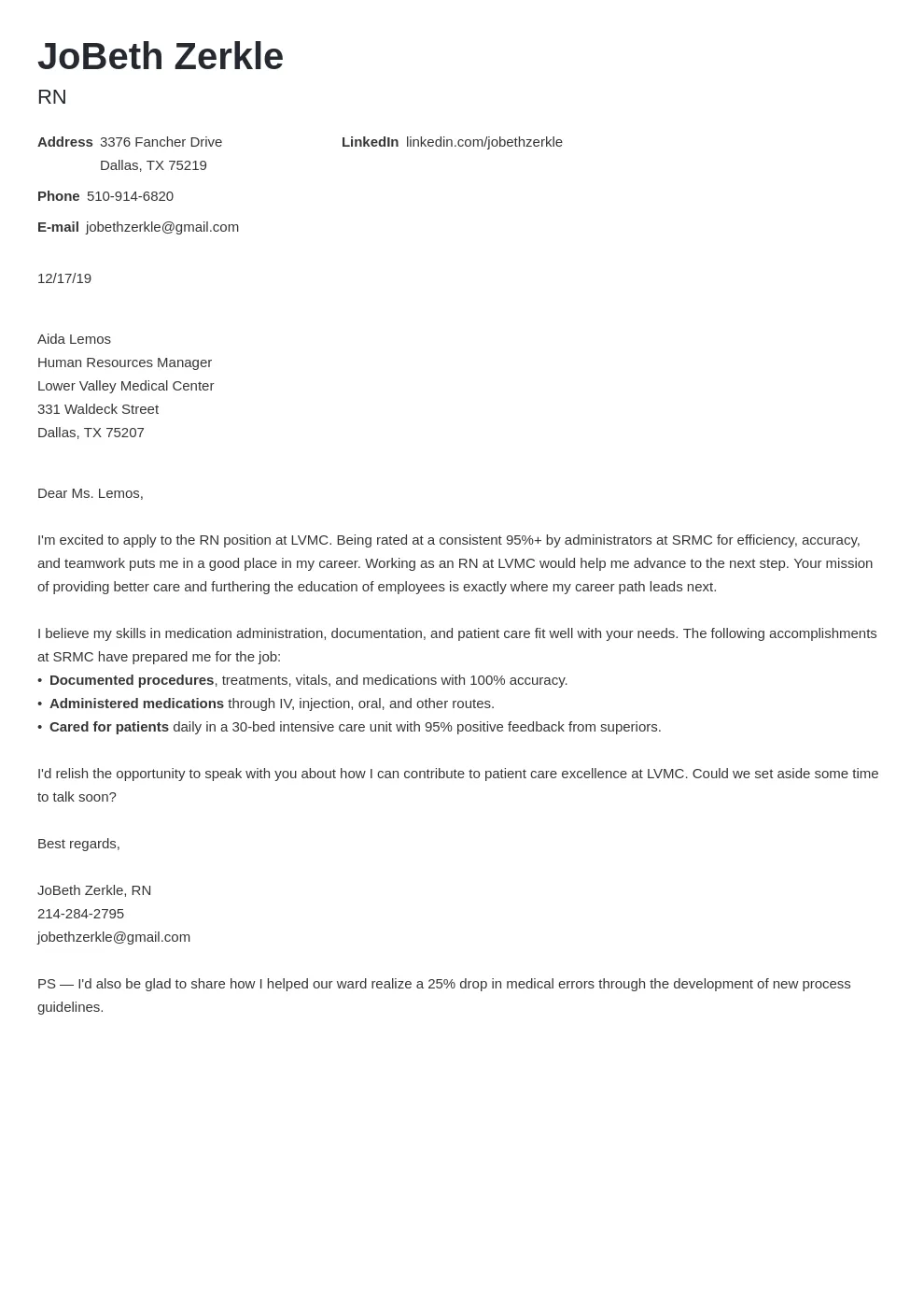 40020 rn resume and cover letter