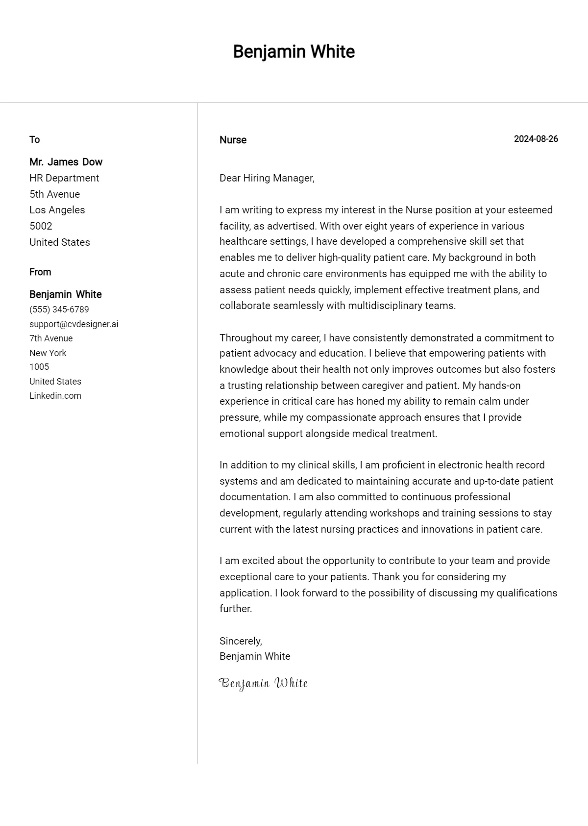 40021 nurse closing paragraph