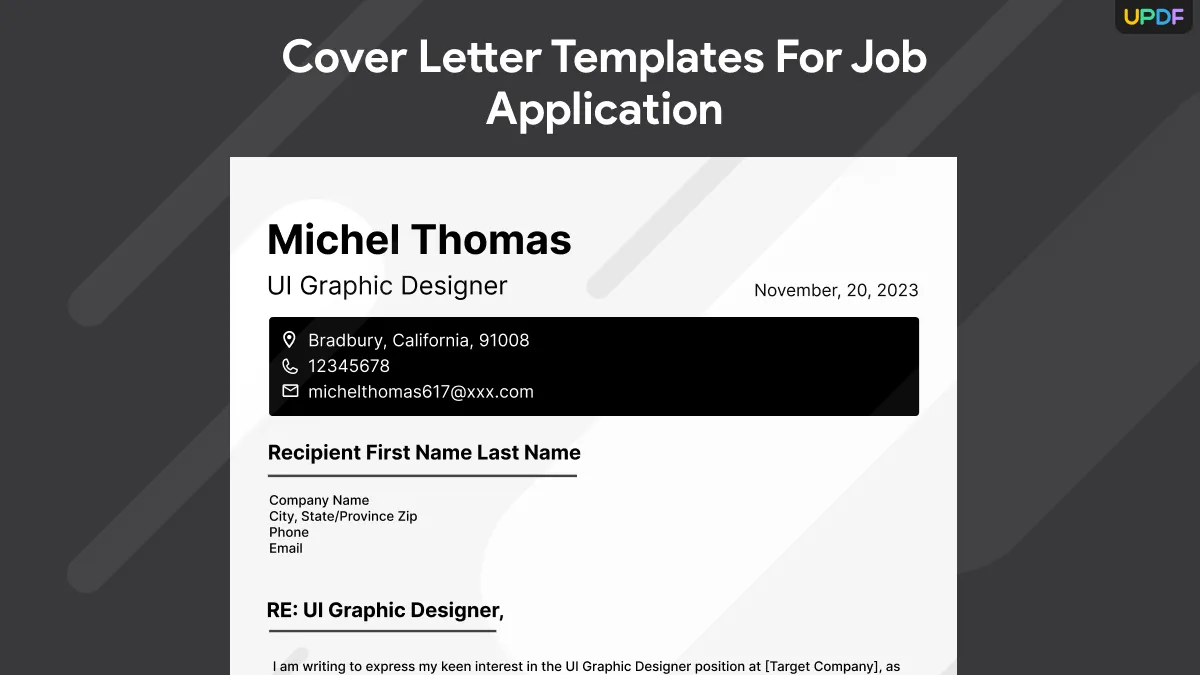 40025 header cover letter