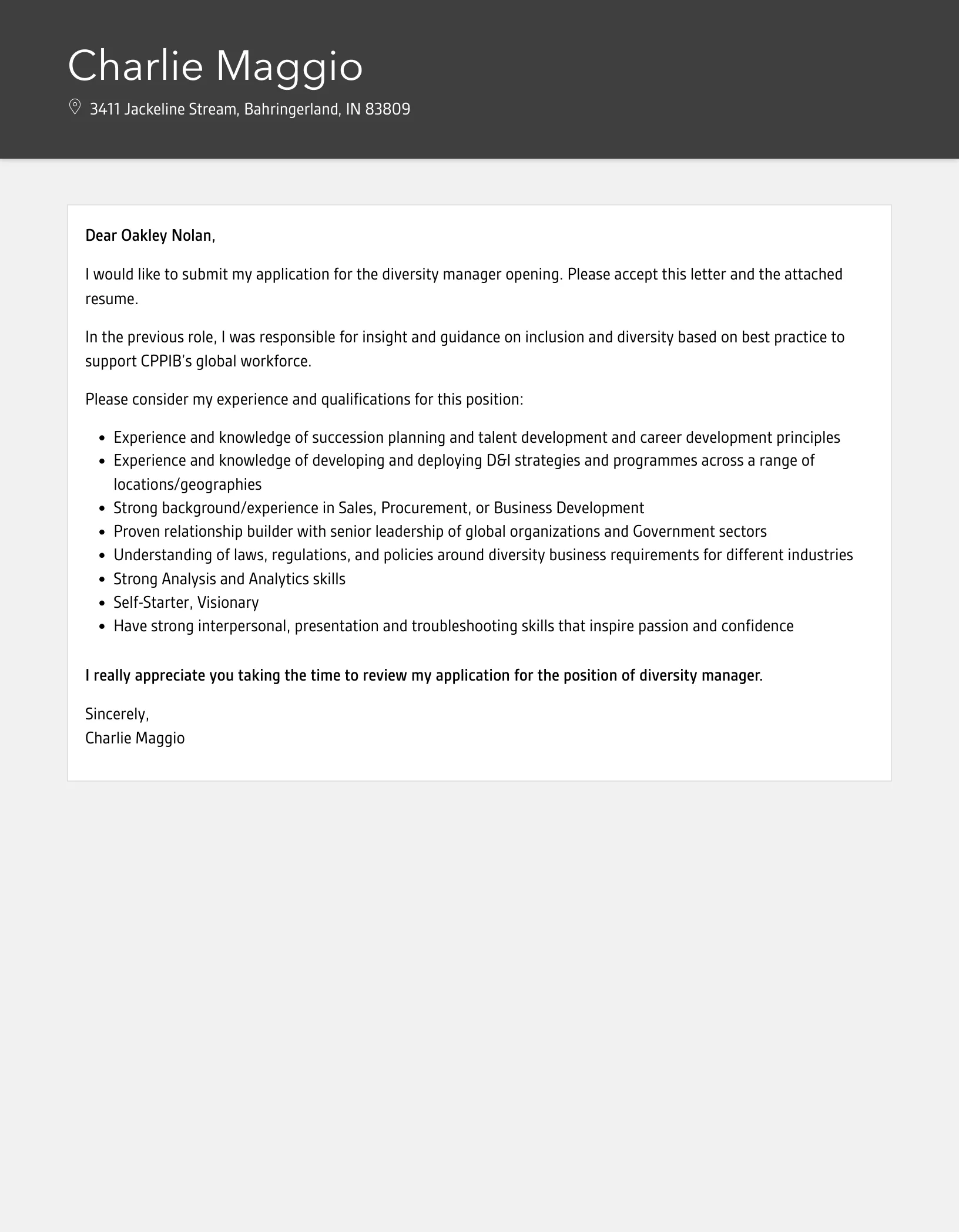 40030 cover letter formatting