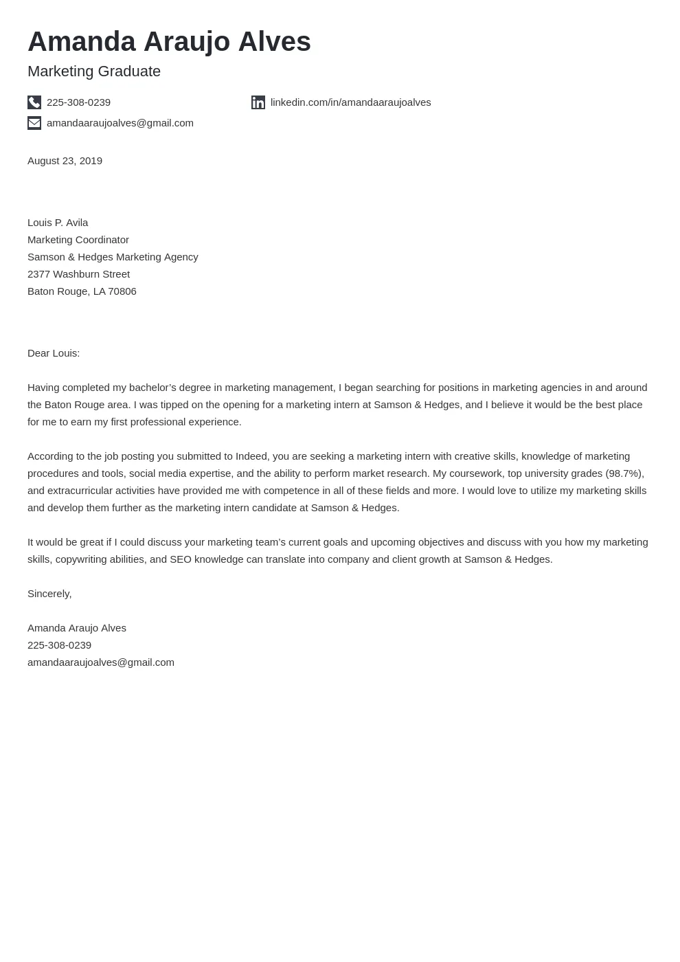 40039 skills marketing cover letter