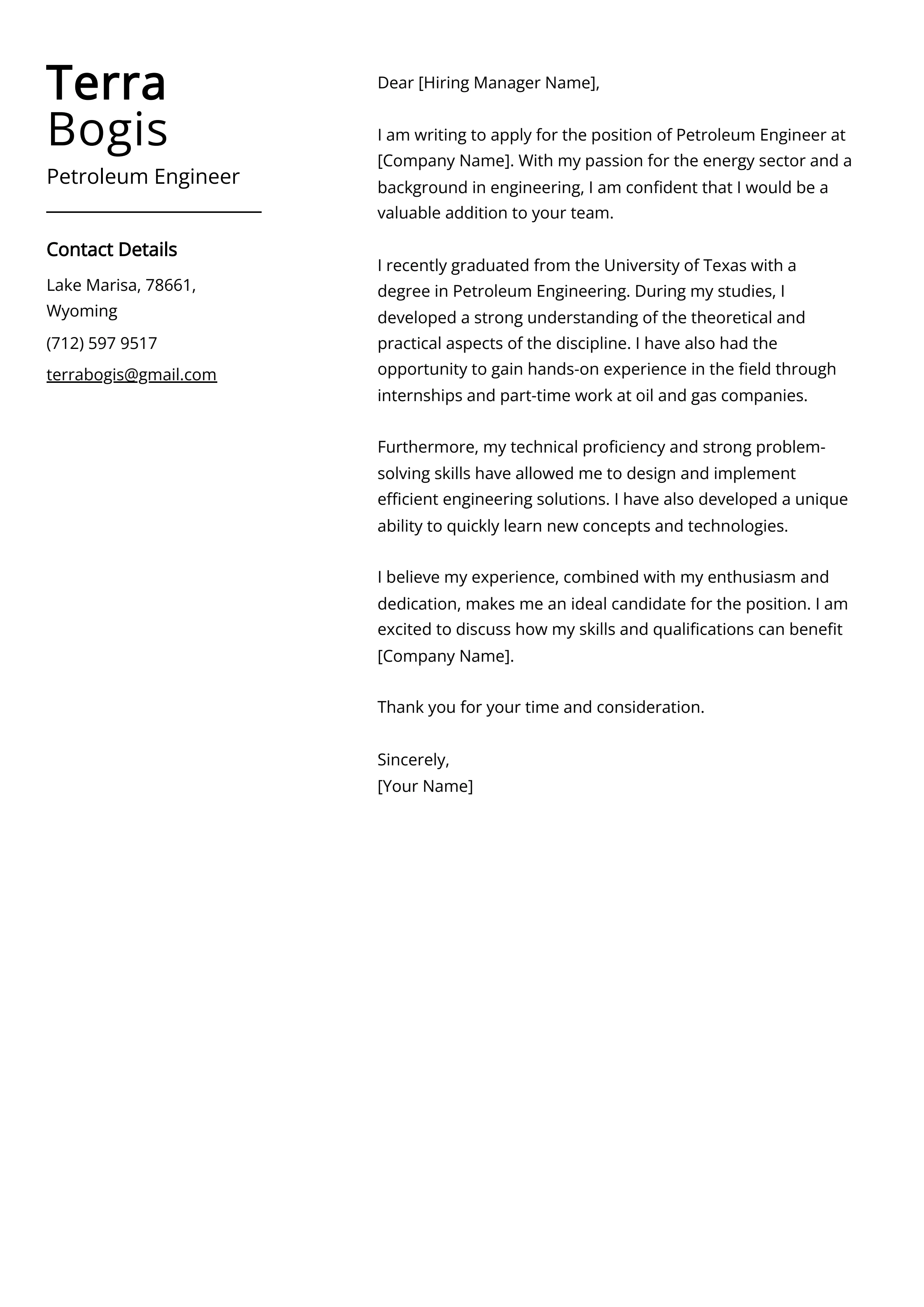 40045 petroleum engineer cover letter tips