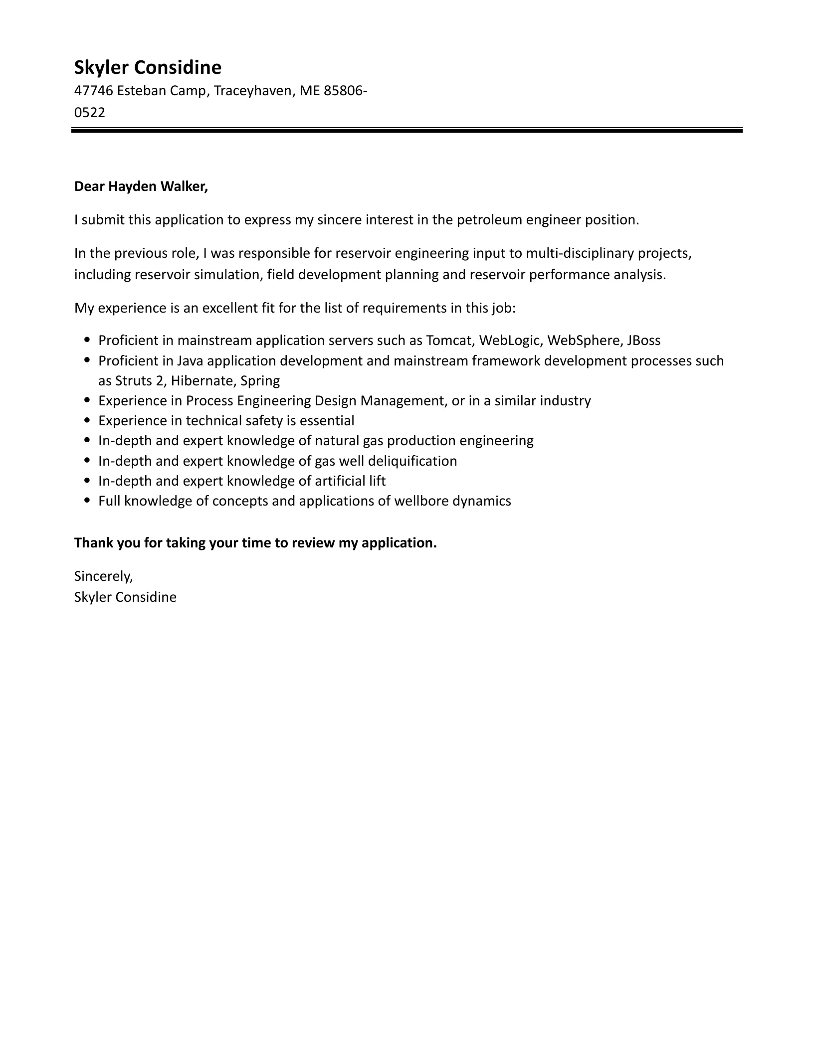 40045 petroleum engineer job application