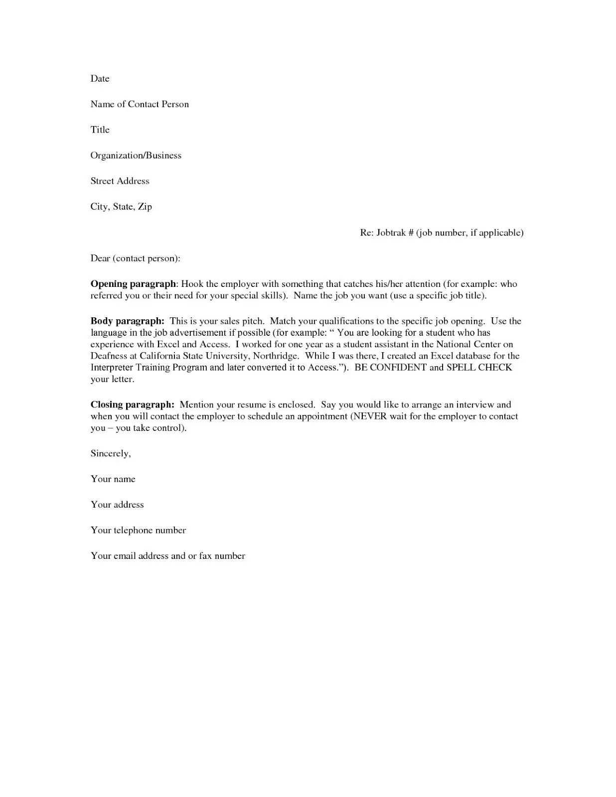 40063 cover letter importance