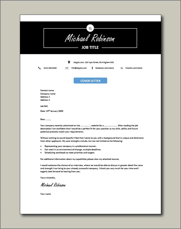 40063 marketing cover letter