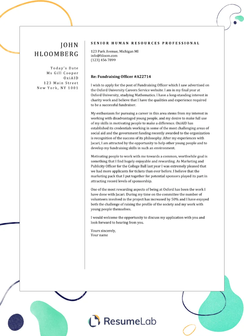 40063 professional cover letter