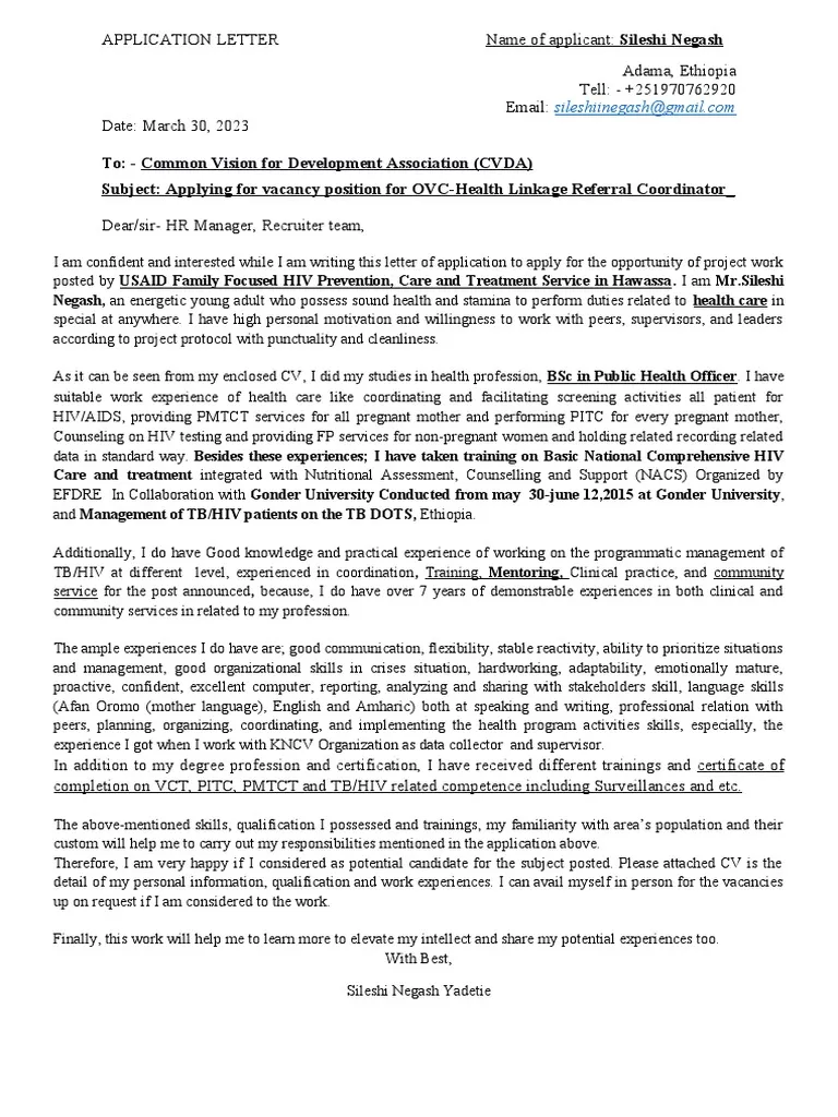 40069 healthcare cover letter intro