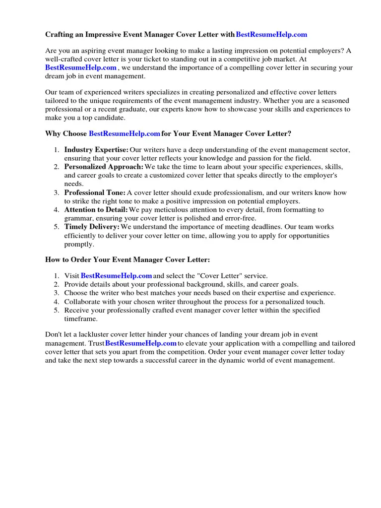 40074 event manager cover letter header