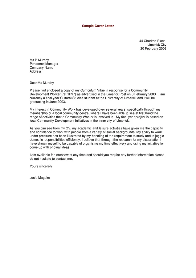 40079 cover letter formatting