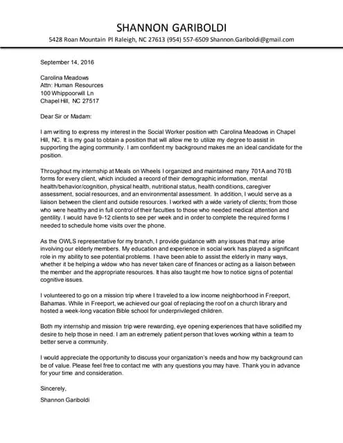 40085 social work cover letter skills
