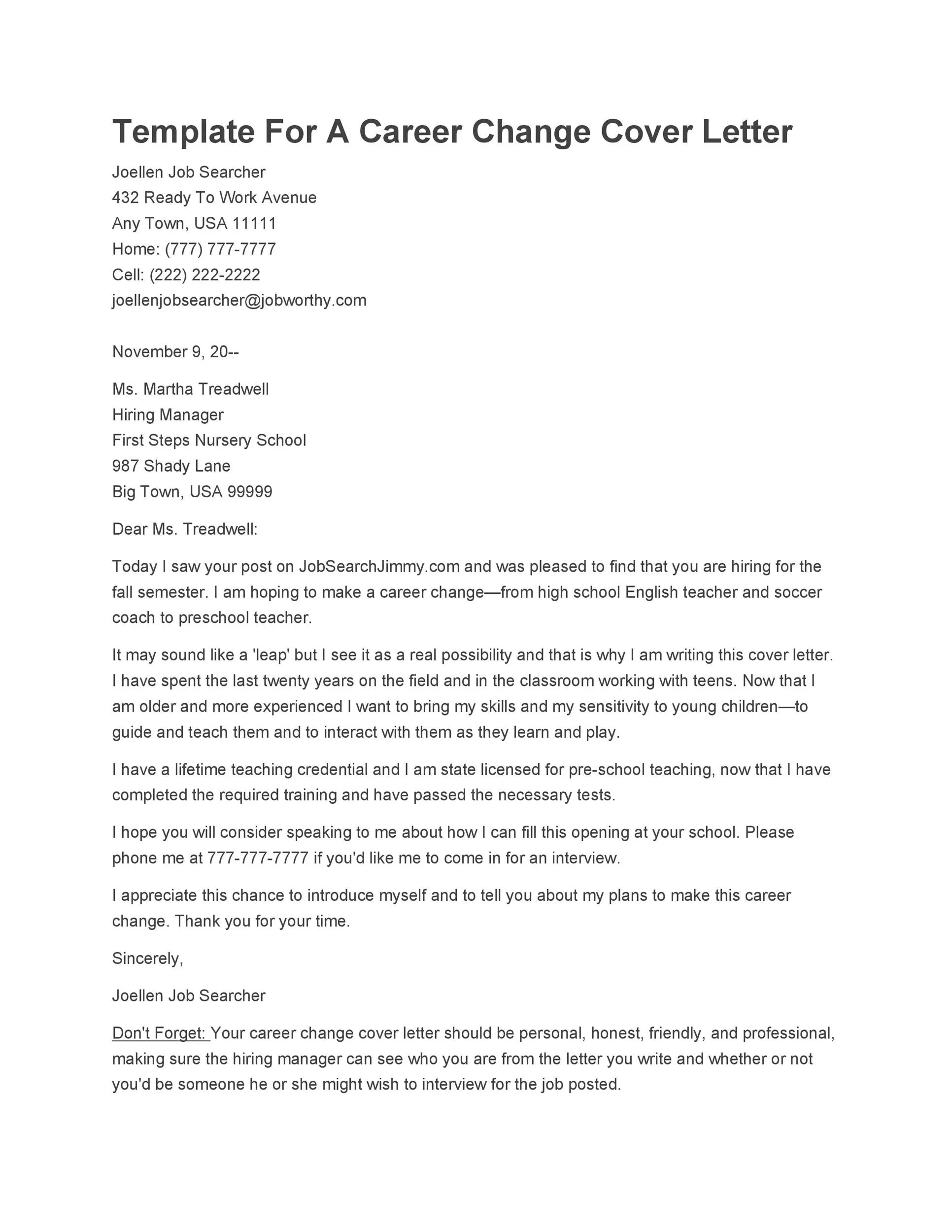 40086 cover letter structure