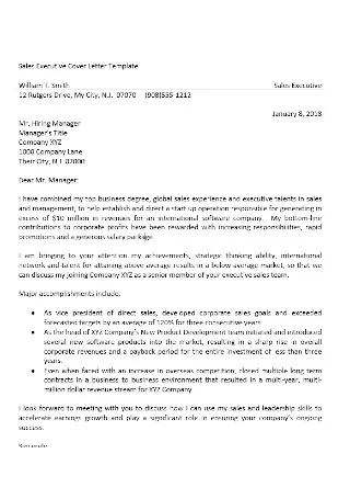 40090 sales executive cover letter components
