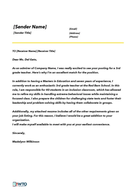 40101 formatting cover letter