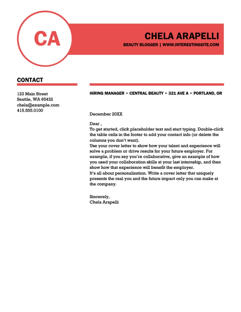 40104 entry level cover letter