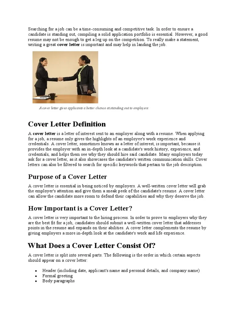 40107 cover letter meaning