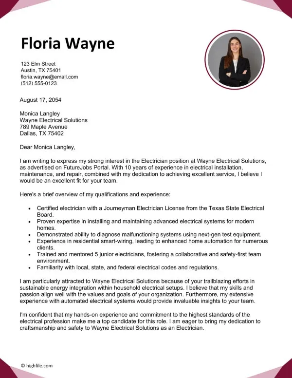 40107 cover letter vs resume