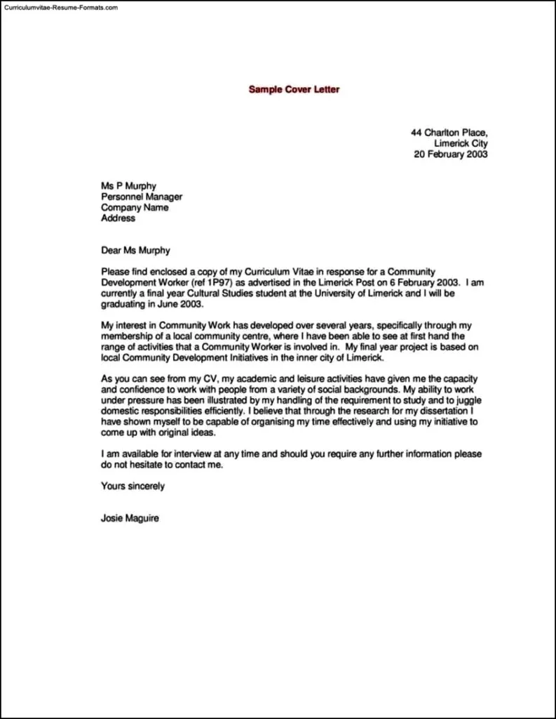 40110 cover letter structure